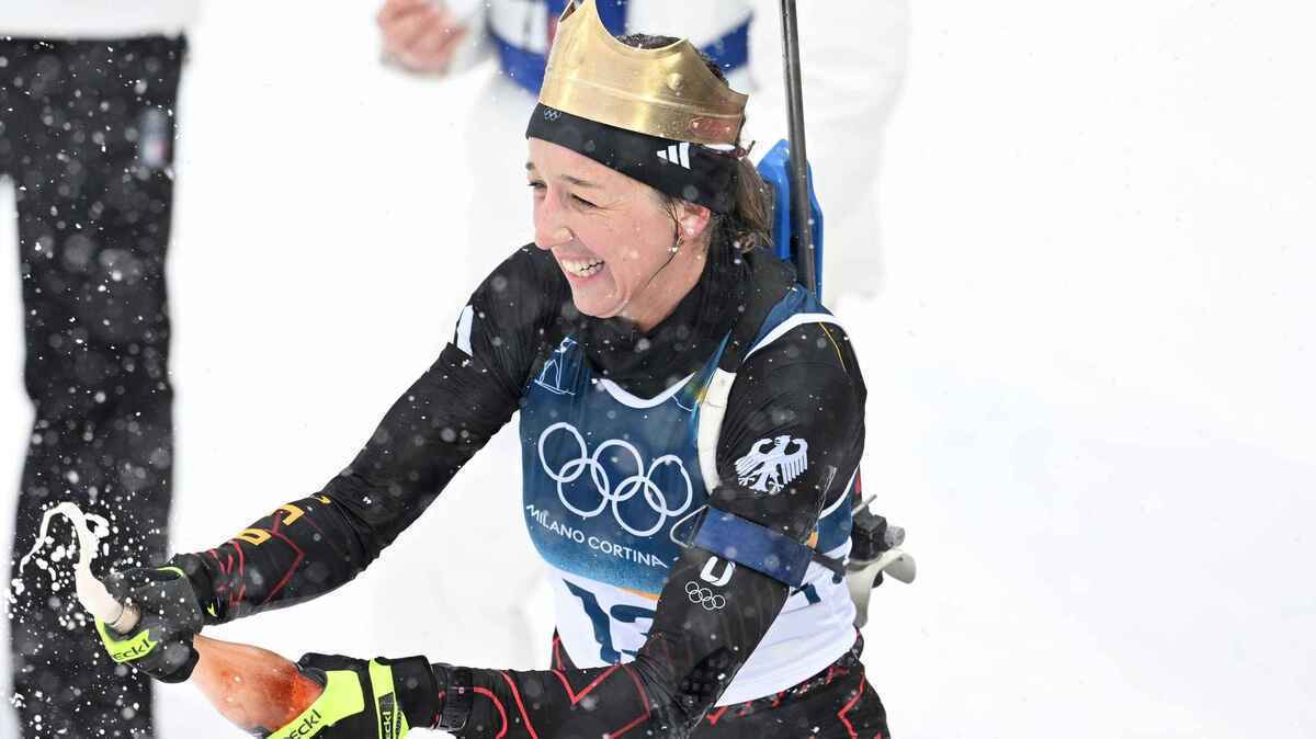 Abschied mit sekt: biathlon-star franziska preuß verabschiedet sich von der bühne