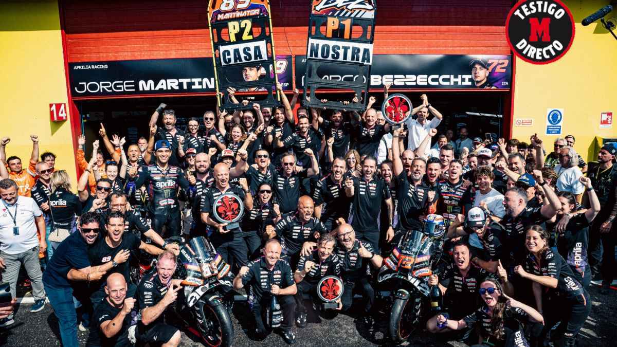 Aprilia feiert historischen doppelsieg – prosecco und selbstironie im rampenlicht