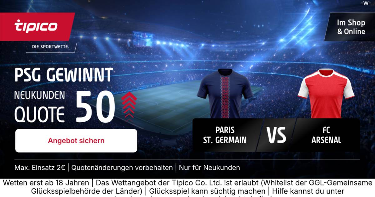 Champions-finale: tipico zahlt sieg von psg mit wahnsinns-quote!