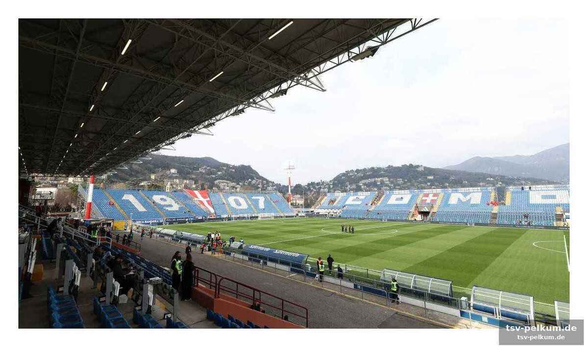 Ein stadion mit see-blick wird zum internationalen palast