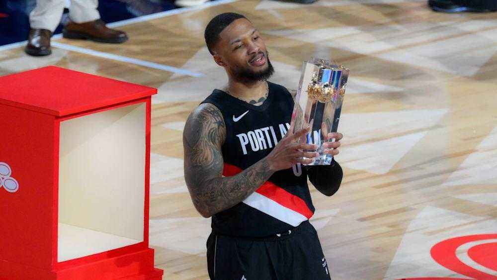 Damian lillard krönt sich zum dreifachen dreierschützen-champion