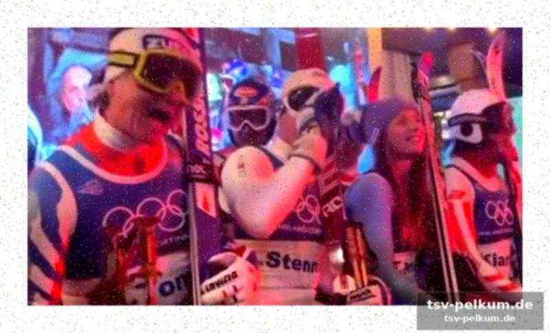 Party-stimmung nach dem sprung
