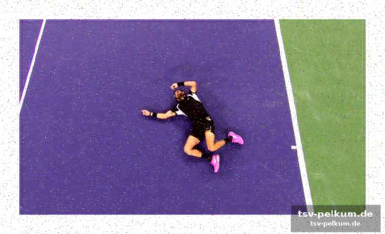 Berrettini trägt die fahne