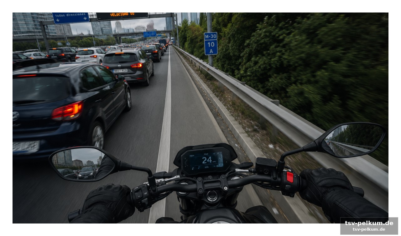 Seitenstreifen für staus: ein lichtblick für motorradfahrer