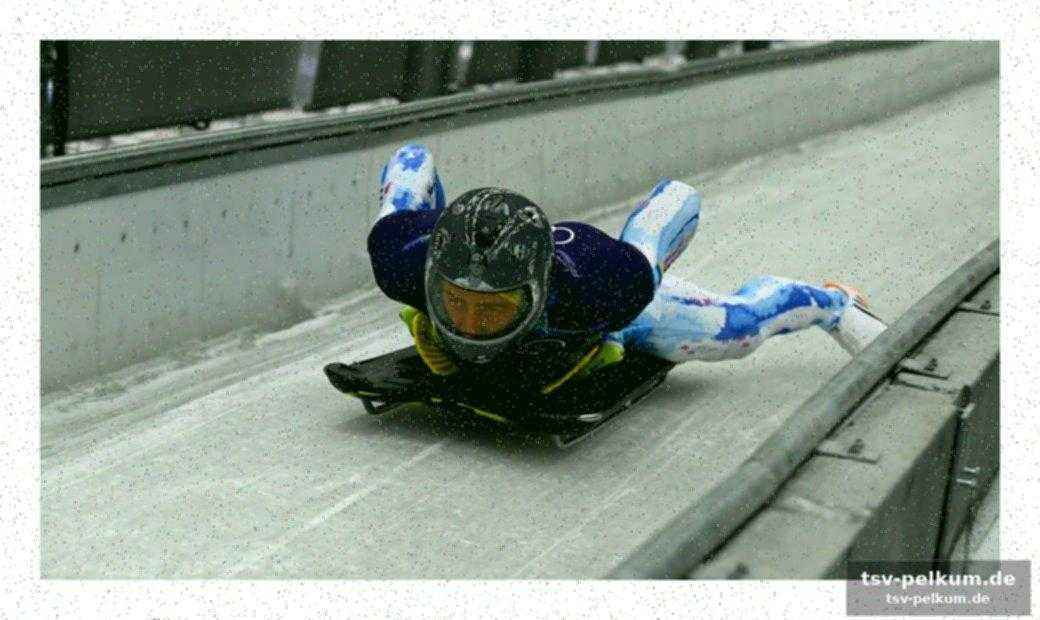 Ukrainischer skeleton-fahrer sendet ein starkes signal