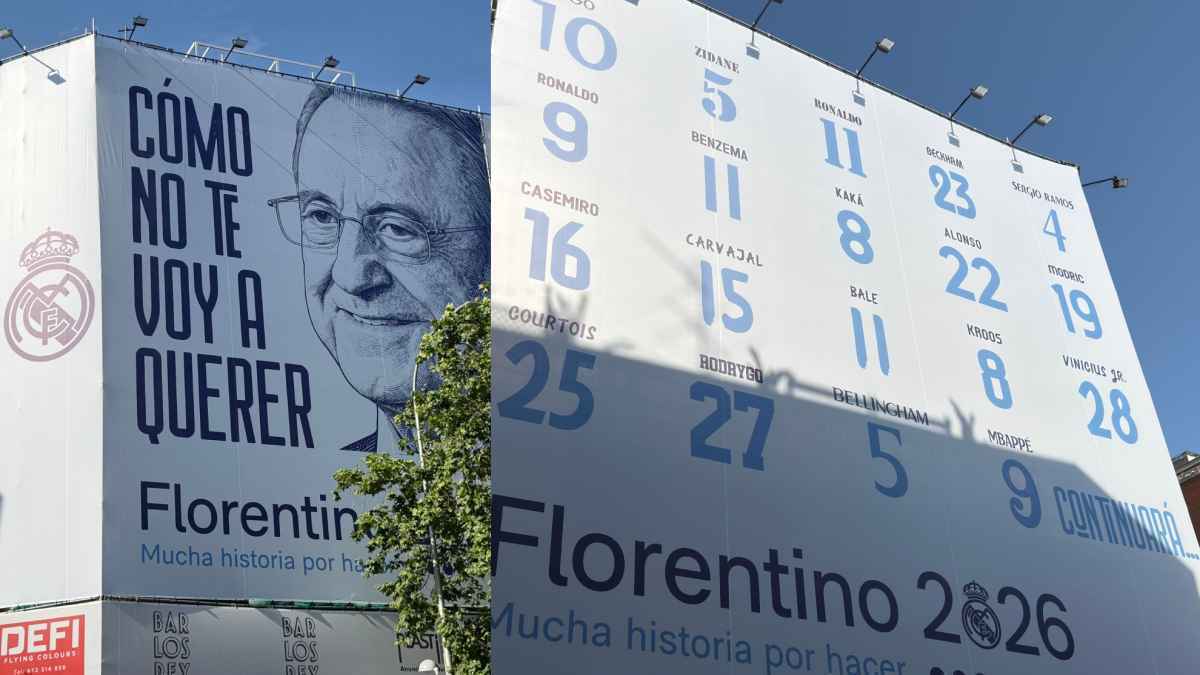 Real madrid: florentino pérez setzt auf gigantische bannerwerbung im wahlkampf