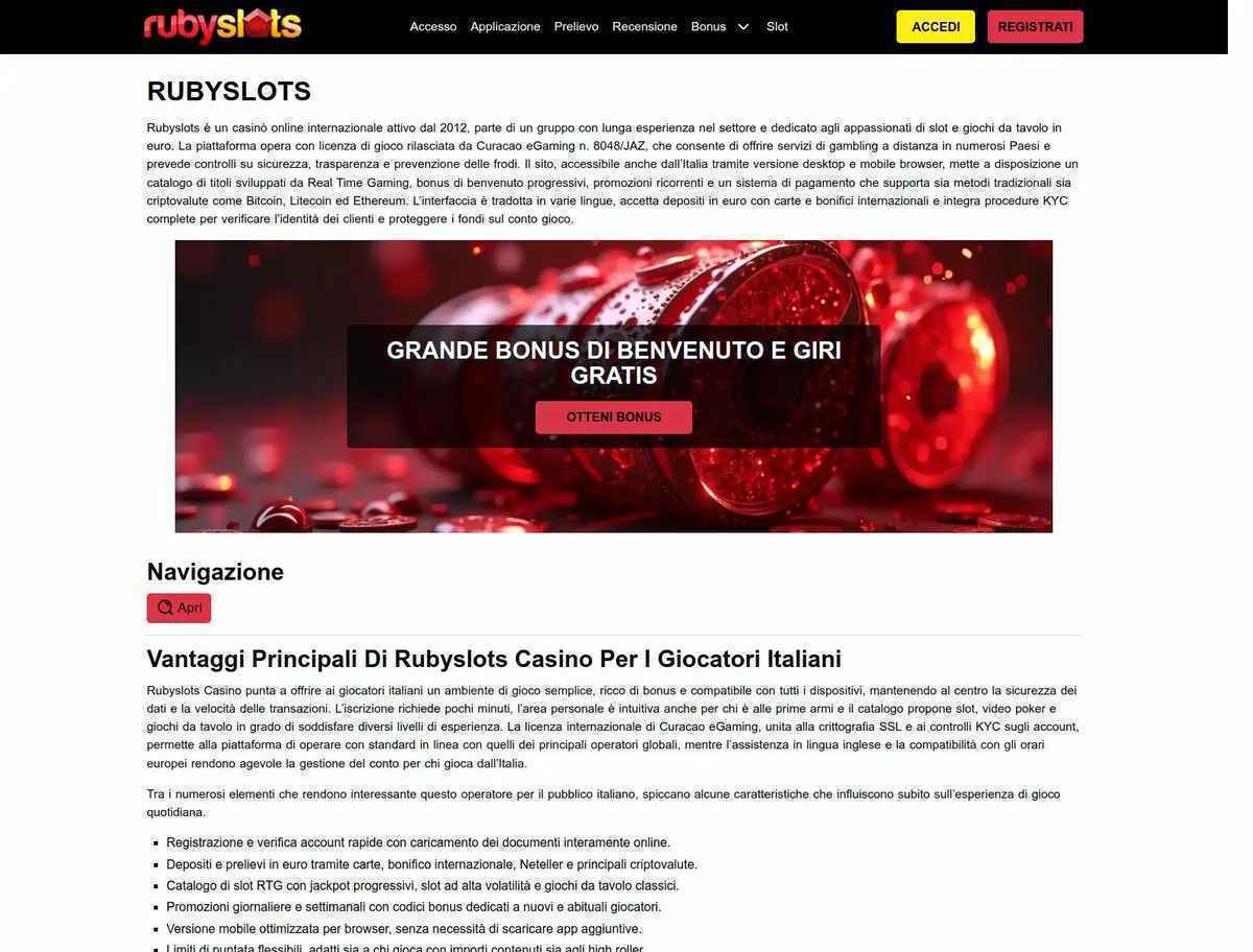 Rubyslots mobil: italiens spieler setzen komplett auf smartphone-casino