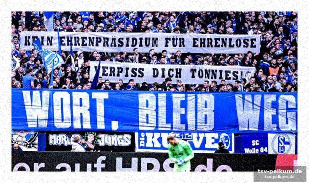 Tönnies’ reaktion: “wer sind die ultras?”