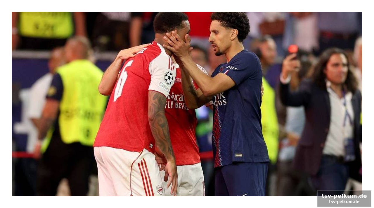 Die geste des respekts: marquinhos tröstet gabriel