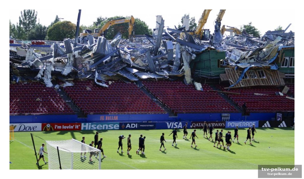 Die trainingskulisse: stahl und trümmer im toyota stadium