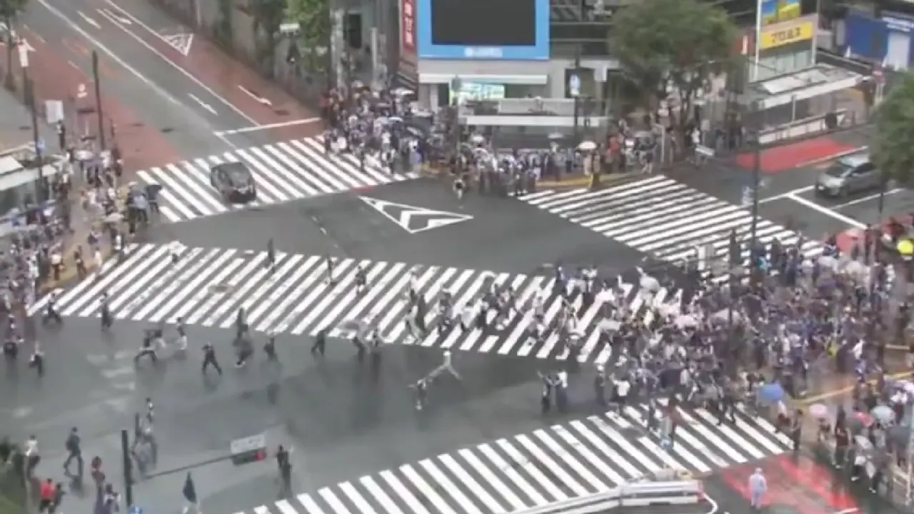 Shibuya-kreuzung: grüner wahnsinn in tokio!