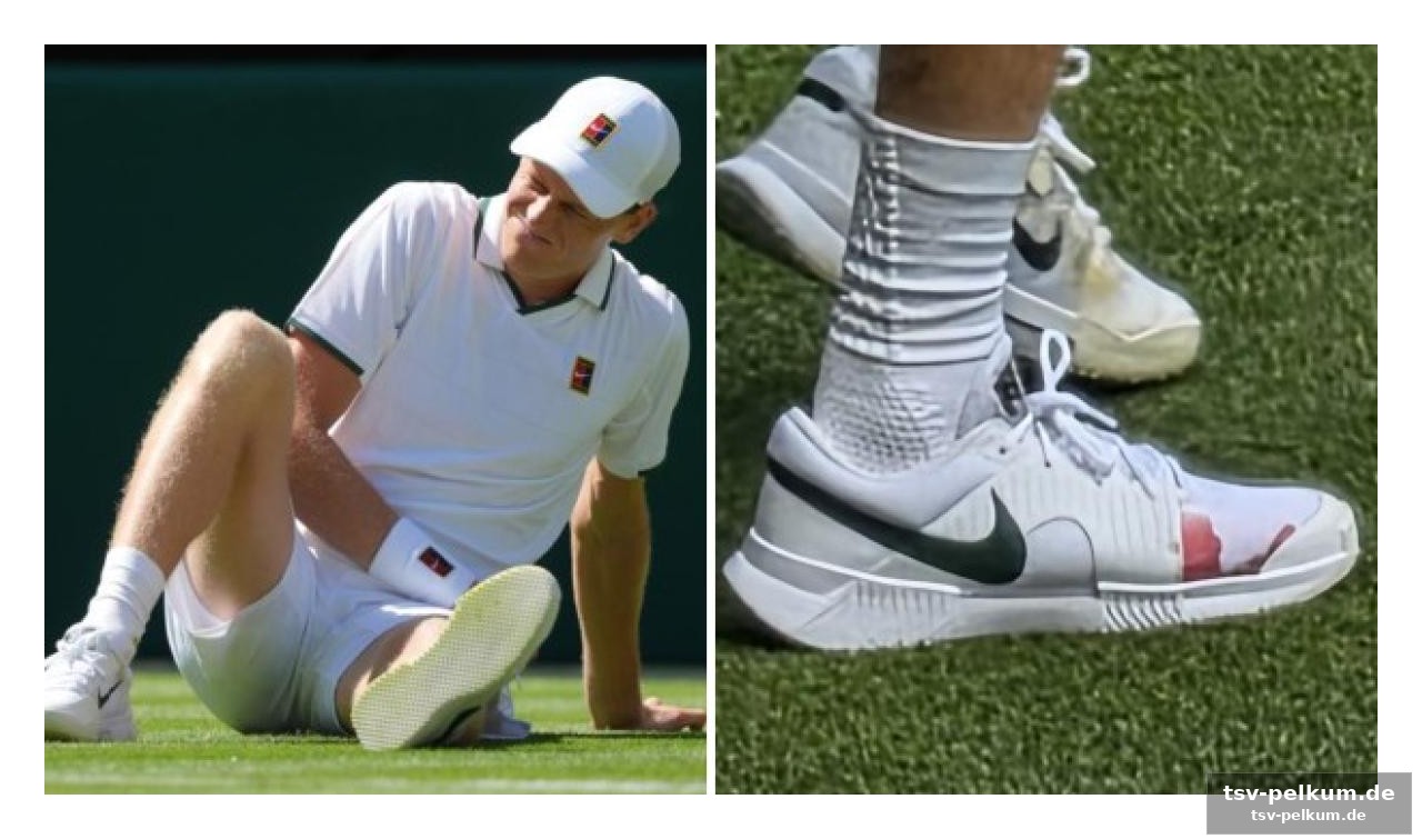 Ein schreckmoment für den tennisstar