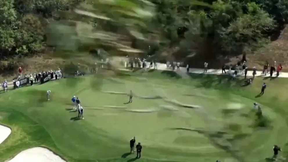 Tv-drohne stürzt beim golfturnier ab – schockmoment live