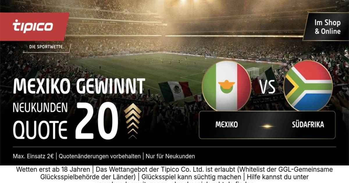 Wm-auftakt: tipico zahlt mexiko-sieg mit unfassbaren 20,00!