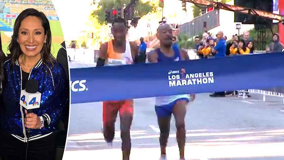 Zielsprint der extraklasse: la-marathon liefert photo-finish, das moderatorin in tränen ausbricht
